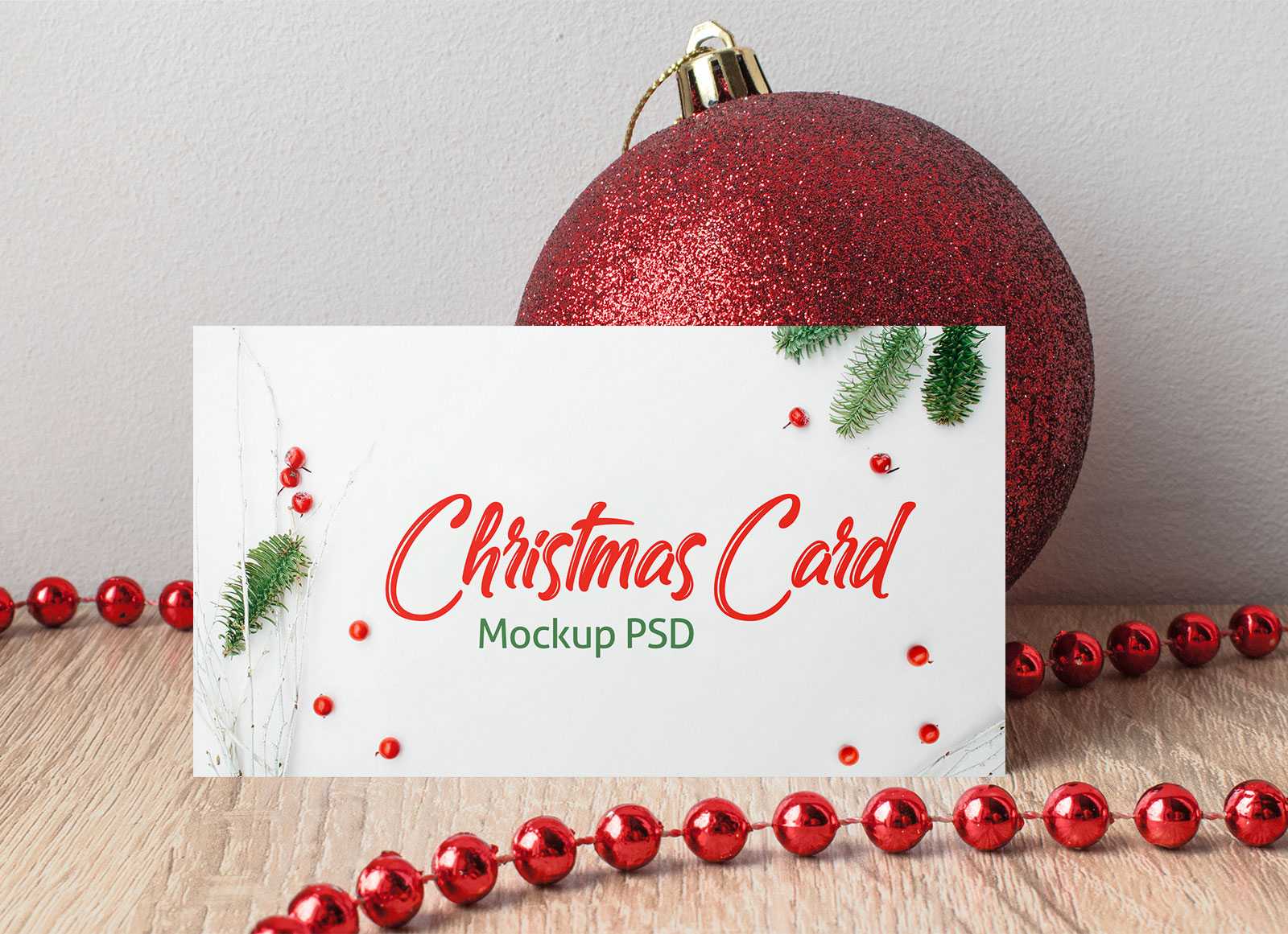 Free Horizontal Christmas Greeting Card Mockup Psd – Good For Free Christmas Card Templates For Photoshop