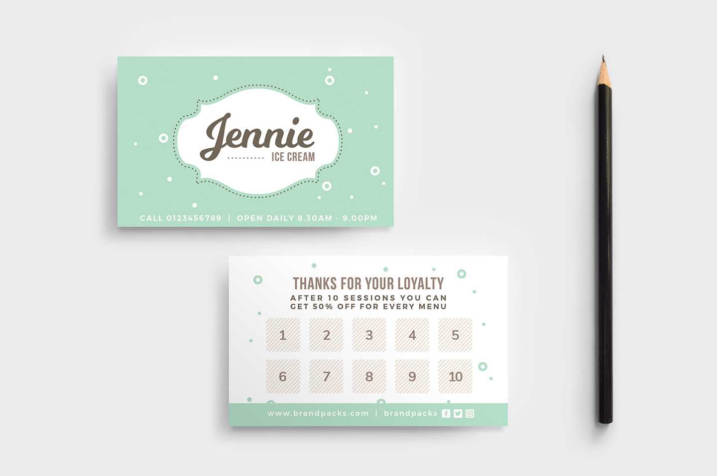 Free Loyalty Card Templates – Psd, Ai & Vector – Brandpacks Regarding Business Card Size Template Photoshop