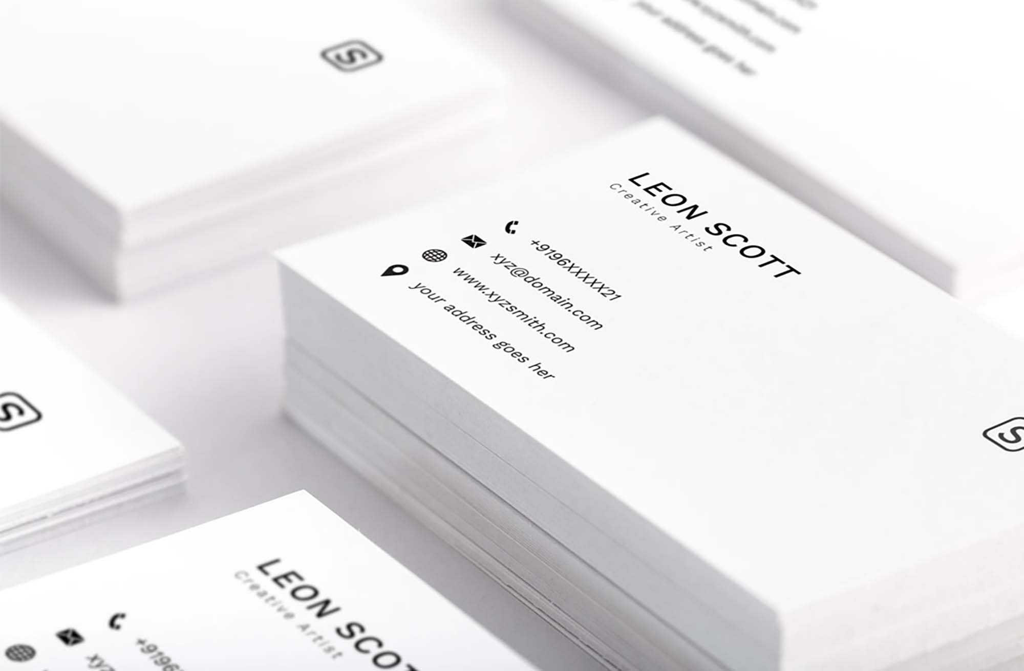 Free Minimal Elegant Business Card Template (Psd) Pertaining To Call Card Templates