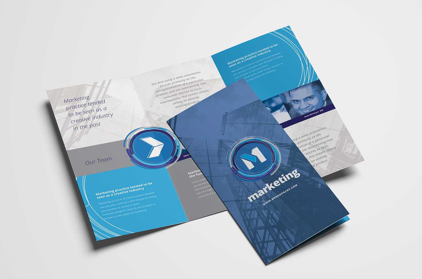 Free Multipurpose Trifold Brochure Template For Photoshop Within Free Three Fold Brochure Template