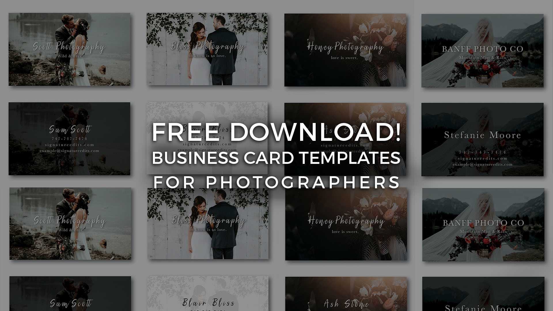 Free Photographer Business Card Templates! – Signature Edits Throughout Free Business Card Templates For Photographers