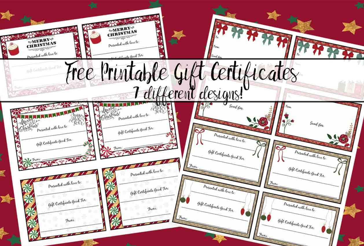 Free Printable Christmas Gift Certificates: 7 Designs, Pick Pertaining To Movie Gift Certificate Template
