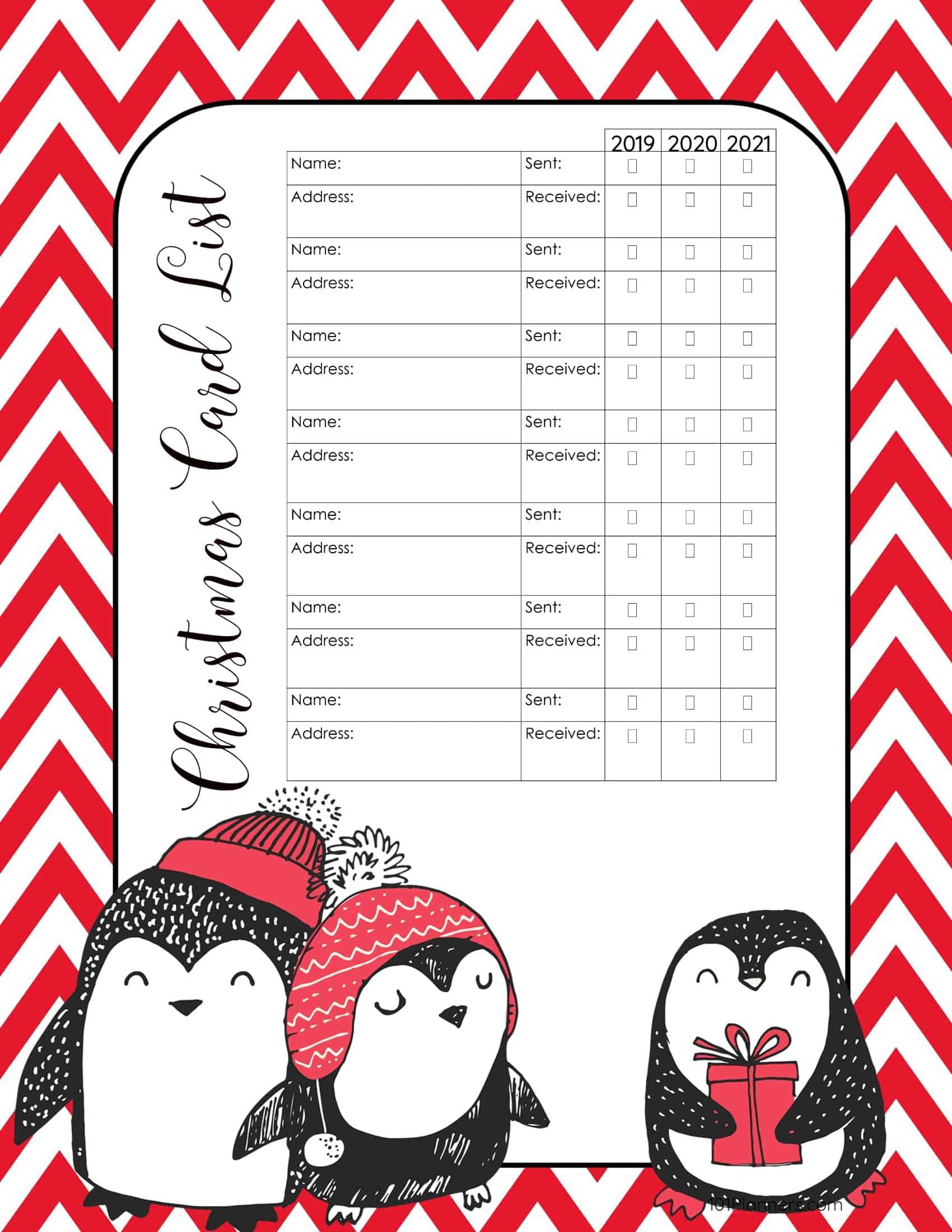 Free Printable Christmas Gift List Template With Christmas Card List Template