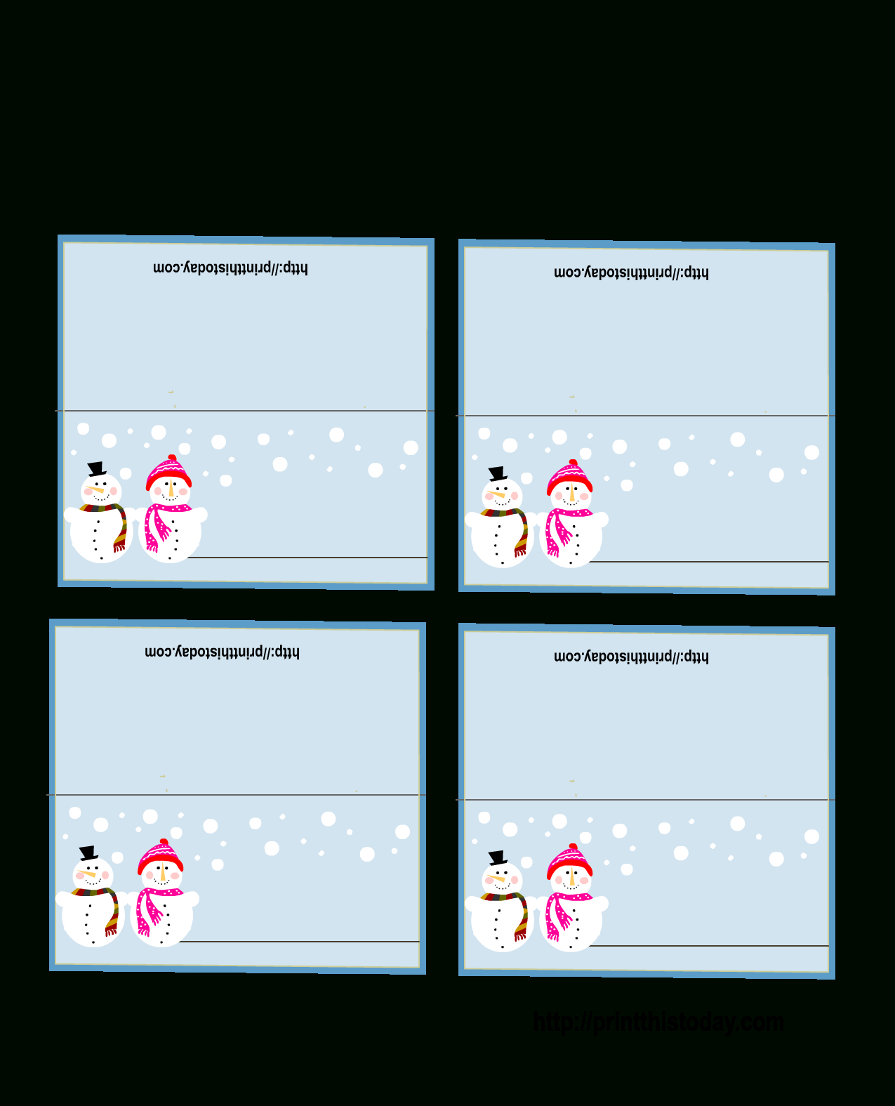 Free Printable Christmas Place Cards Regarding Free Place Card Templates 6 Per Page