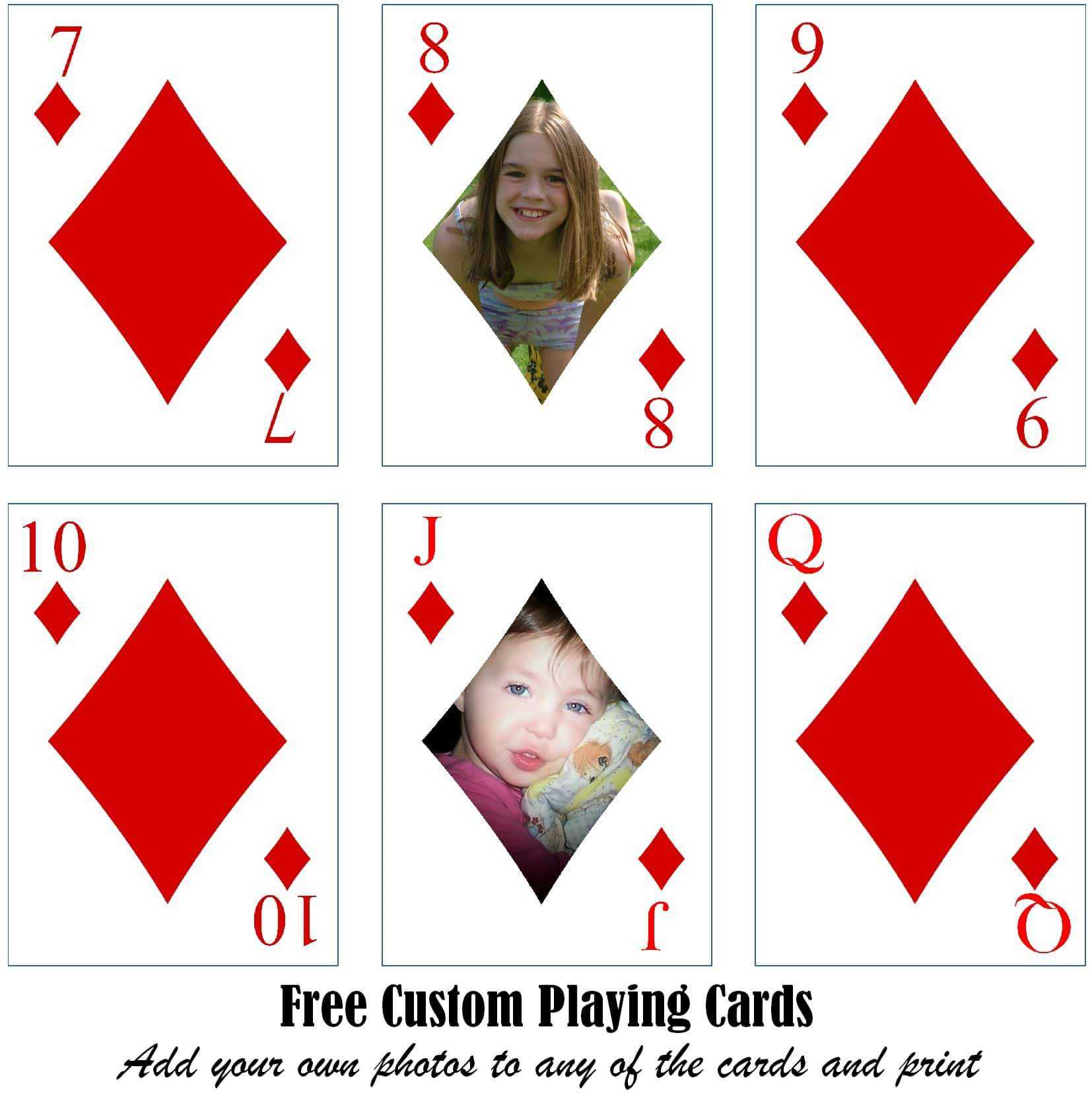 Free Printable Custom Playing Cards | Add Your Photo And/or Text For Custom Playing Card Template