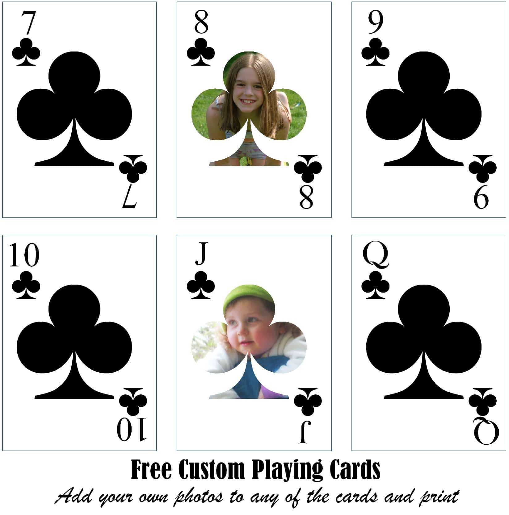 Free Printable Custom Playing Cards | Add Your Photo And/or Text Throughout Playing Card Design Template
