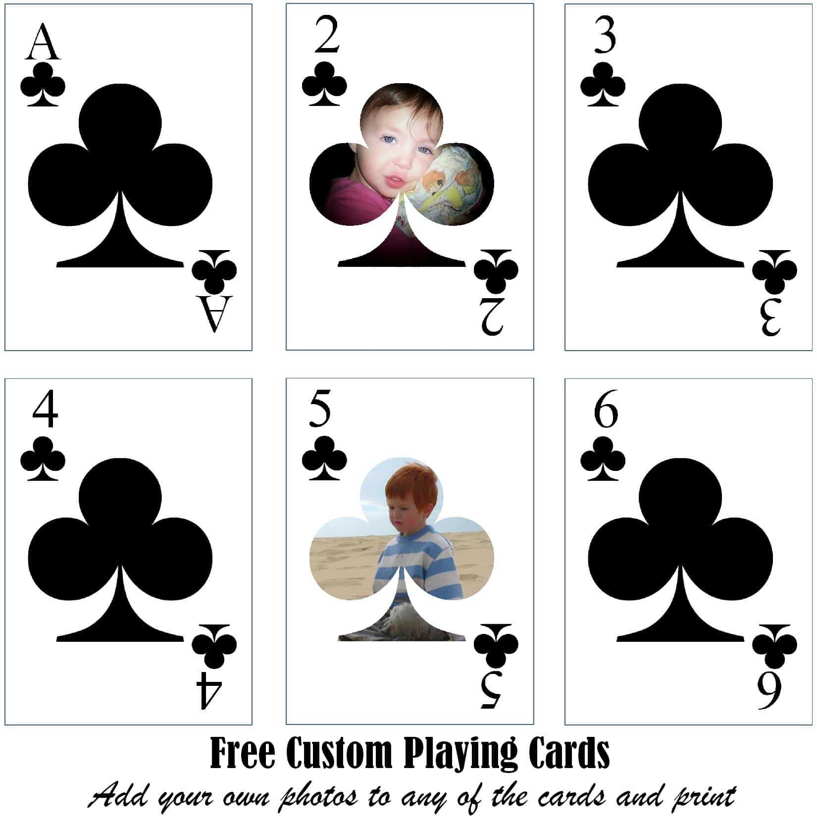 Free Printable Custom Playing Cards | Add Your Photo And/or Text With Regard To Template For Playing Cards Printable