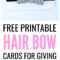 Free Printable Hair Bow Cards For Diy Hair Bows And With Headband Card Template