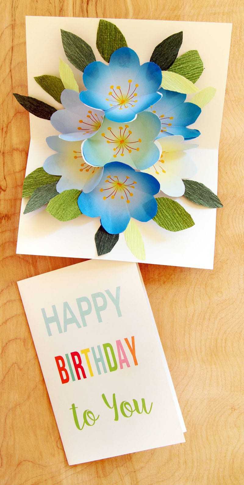 Free Printable Happy Birthday Card With Pop Up Bouquet – A In Free Printable Pop Up Card Templates