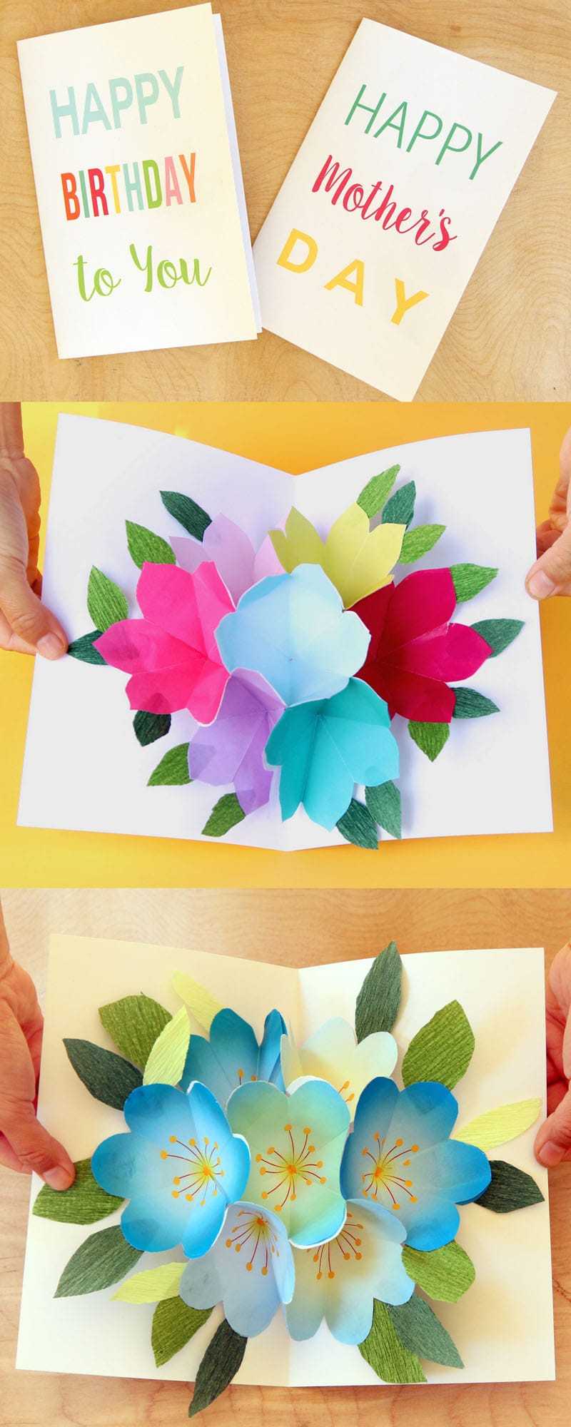 Free Printable Happy Birthday Card With Pop Up Bouquet – A Inside Pop Up Card Templates Free Printable