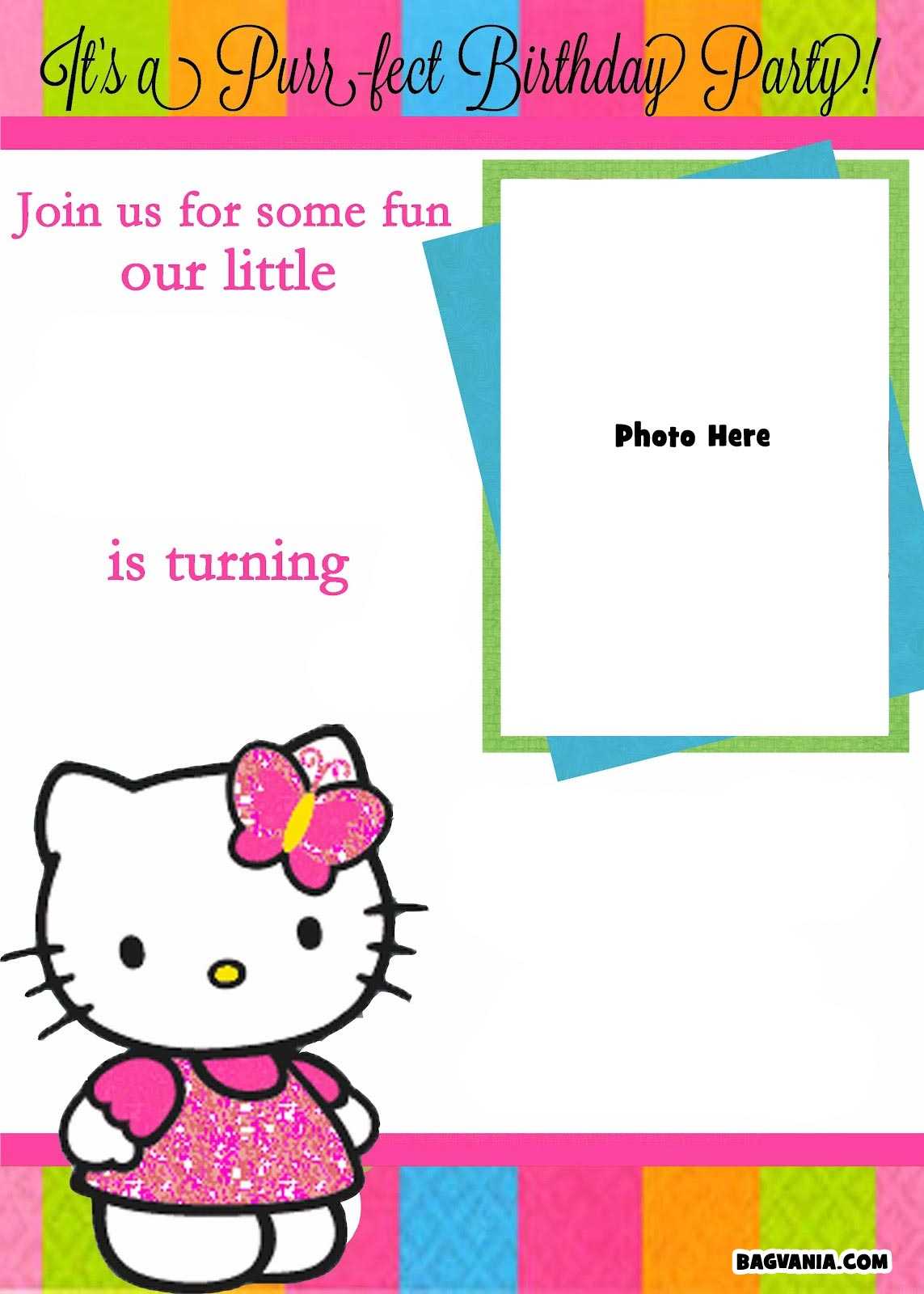 Free Printable Hello Kitty Birthday Invitations – Bagvania Intended For Hello Kitty Birthday Card Template Free