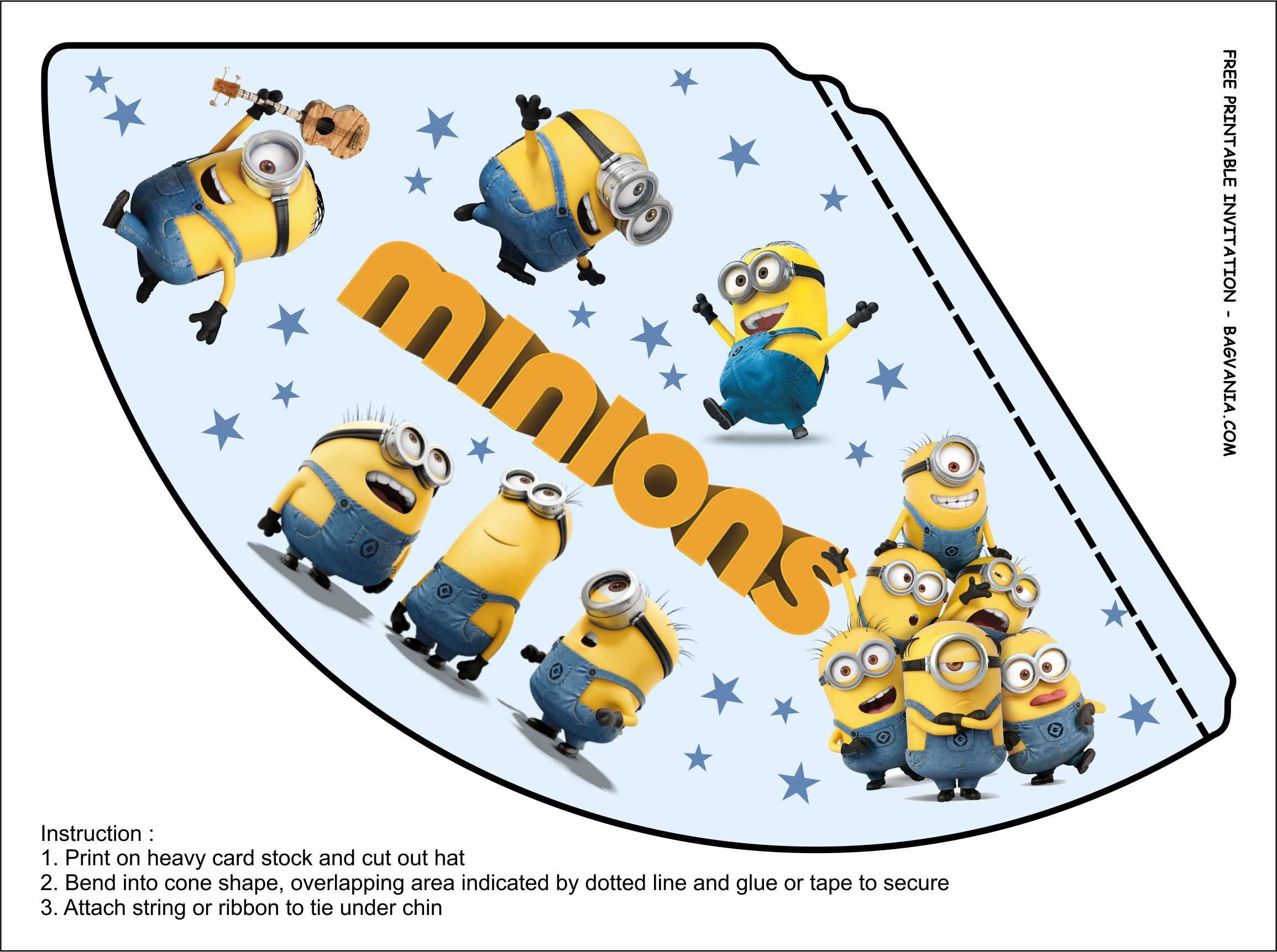 Free Printable Minion Birthday Party Kits Templates – Bagvania Throughout Minion Card Template