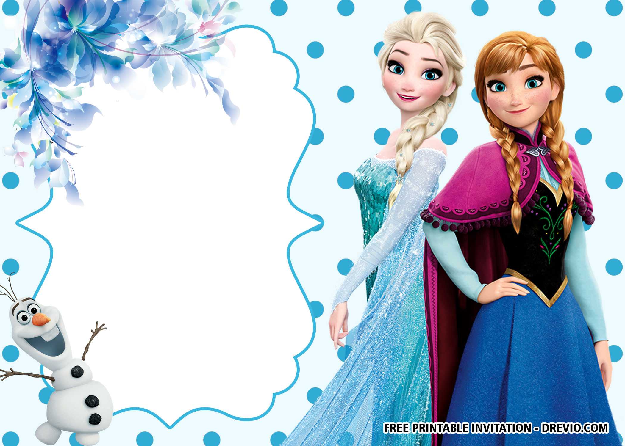 Free Printable Polkadot Frozen Invitation Templates – Bagvania Intended For Frozen Birthday Card Template