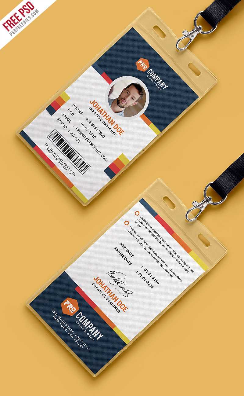 Free Psd : Creative Office Identity Card Template Psd On Behance Regarding Conference Id Card Template
