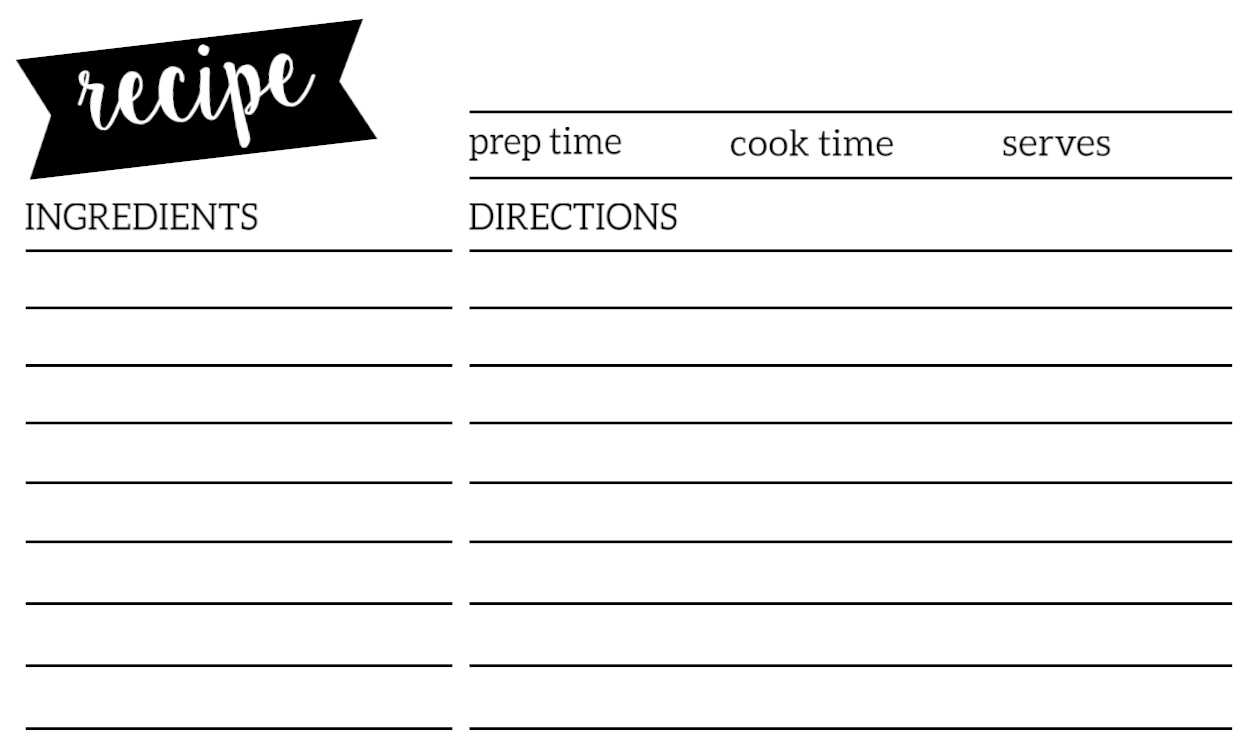 Free Recipe Card Template Printable – Paper Trail Design In Free Templates For Cards Print