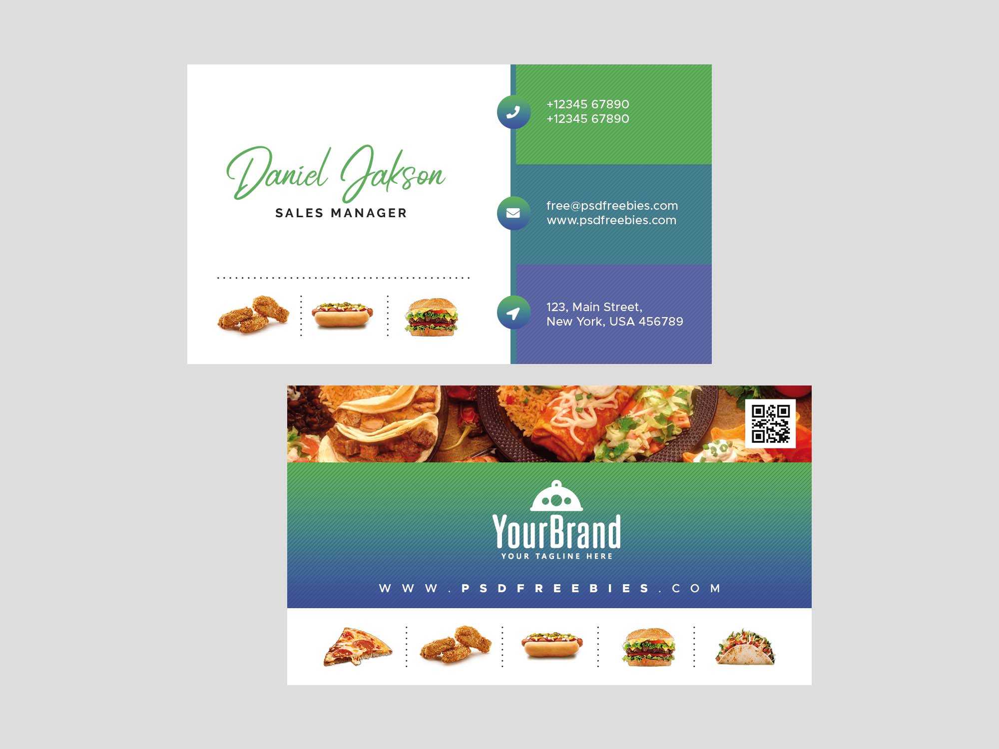 Free Restaurant Business Card Template (Psd) Intended For Restaurant Business Cards Templates Free