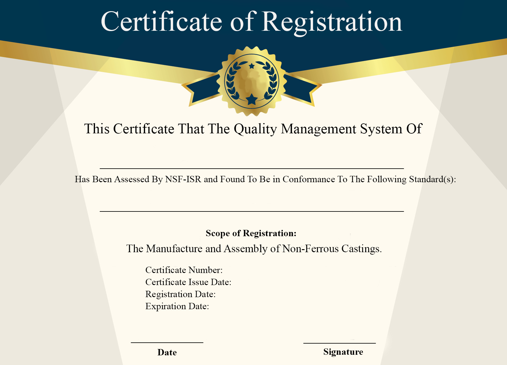 Free Sample Certificate Of Registration | Certificate Template With Running Certificates Templates Free