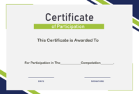 Free Sample Format Of Certificate Of Participation Template in Sample Certificate Of Participation Template