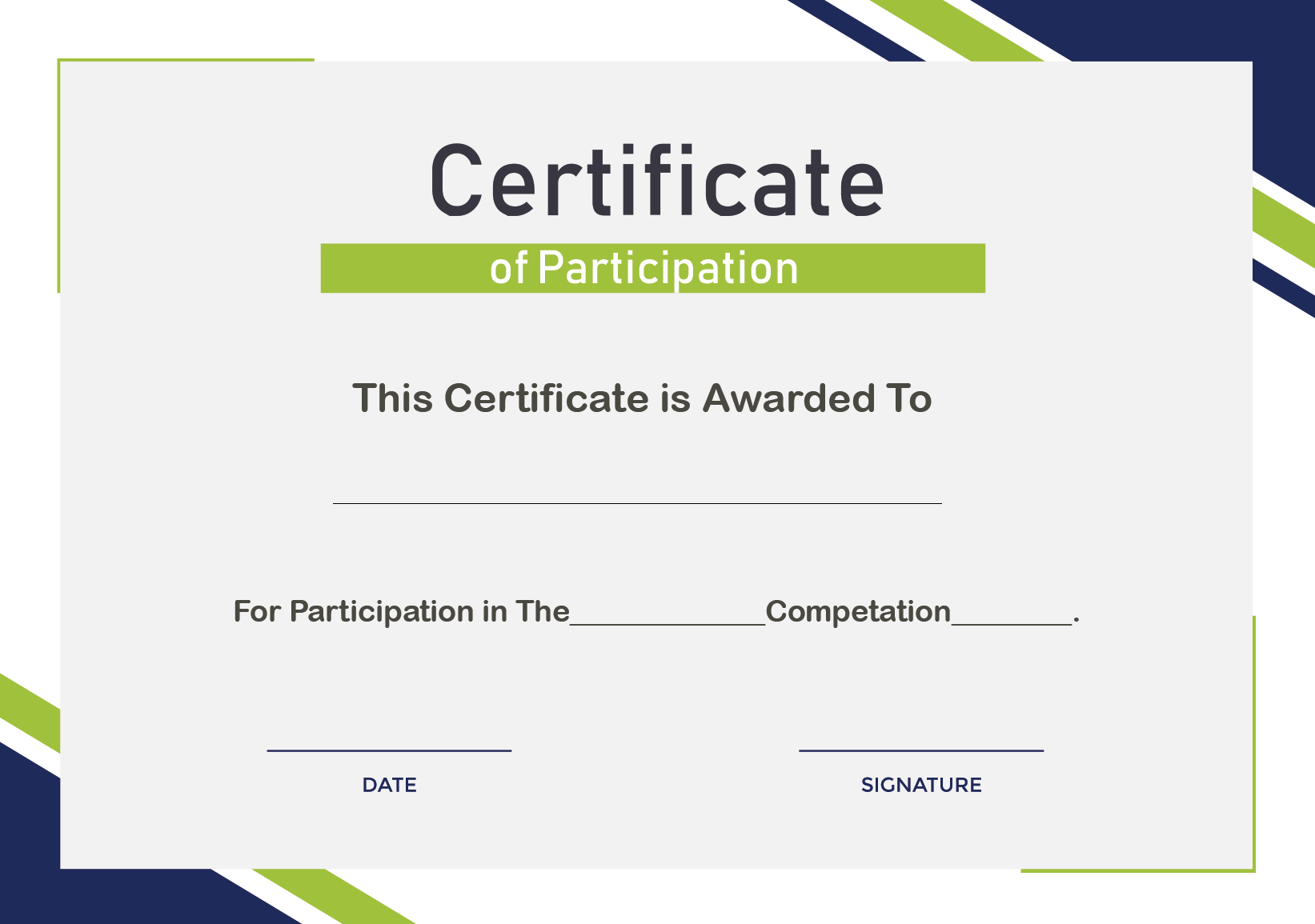 Free Sample Format Of Certificate Of Participation Template In Sample Certificate Of Participation Template