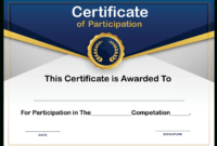 Free Sample Format Of Certificate Of Participation Template with Certificate Of Participation Template Pdf