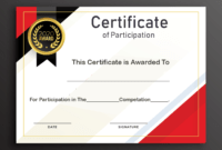 Free Sample Format Of Certificate Of Participation Template with Certificate Of Participation Template Word