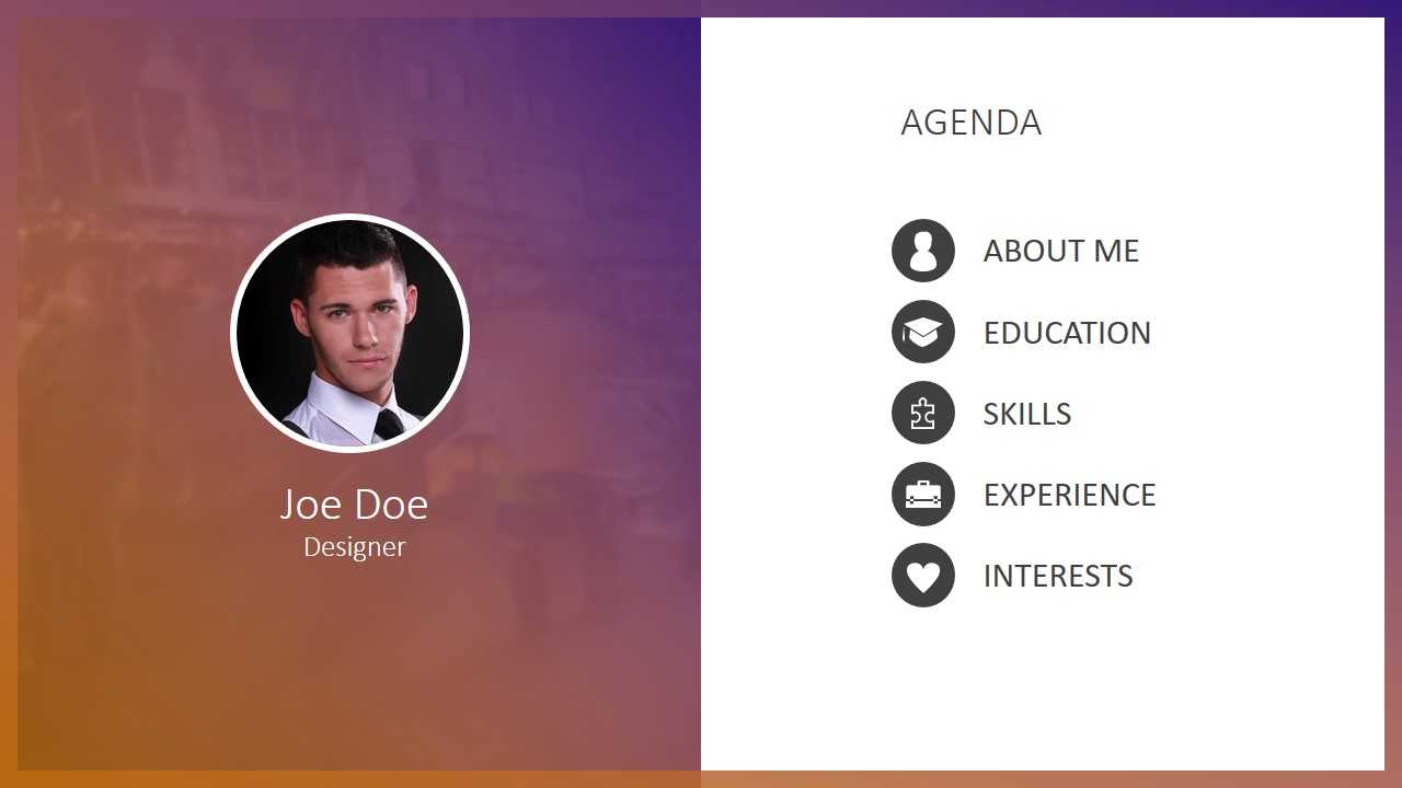 Free Simple Resume Powerpoint Template In Biography Powerpoint Template