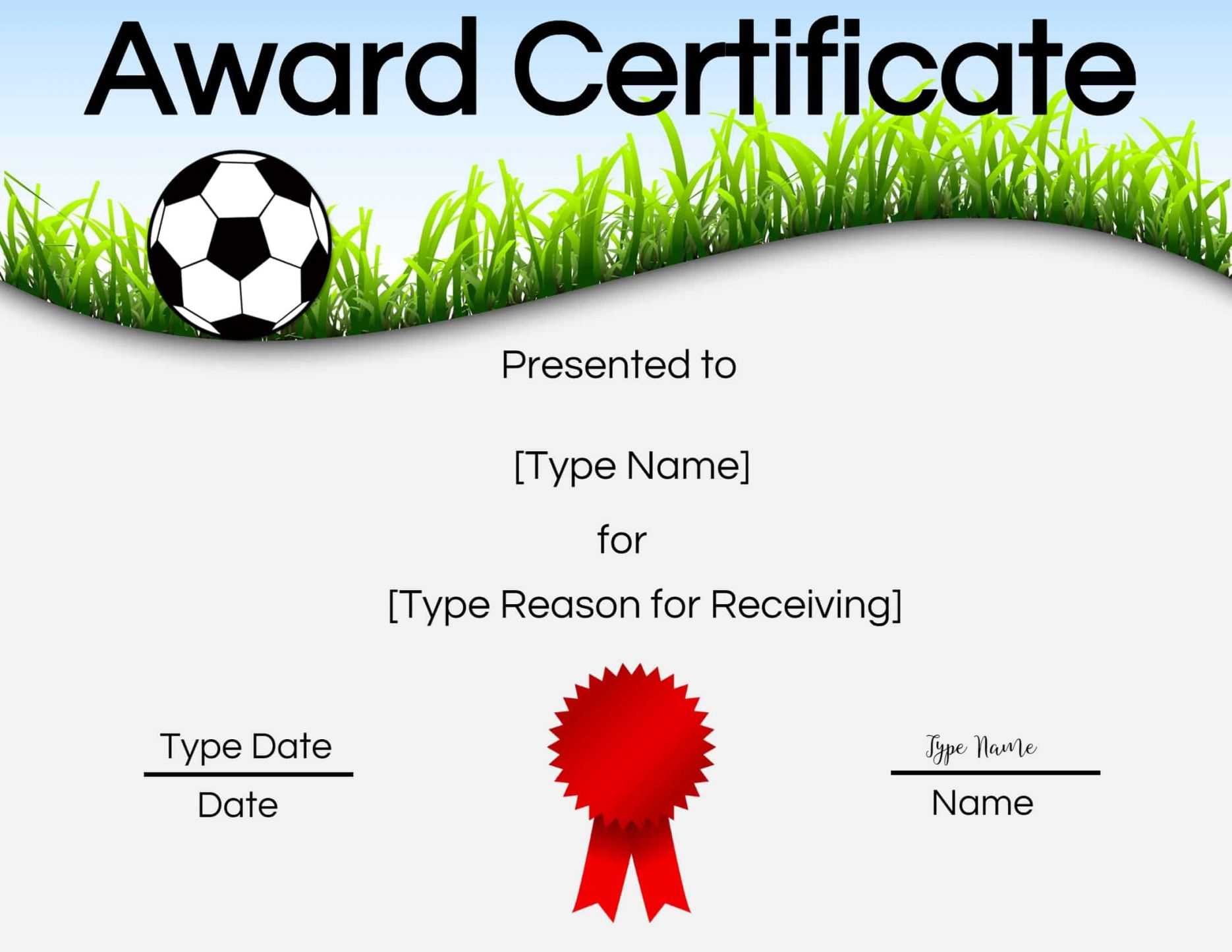 Free Soccer Certificate Maker | Edit Online And Print At Intended For Soccer Certificate Template