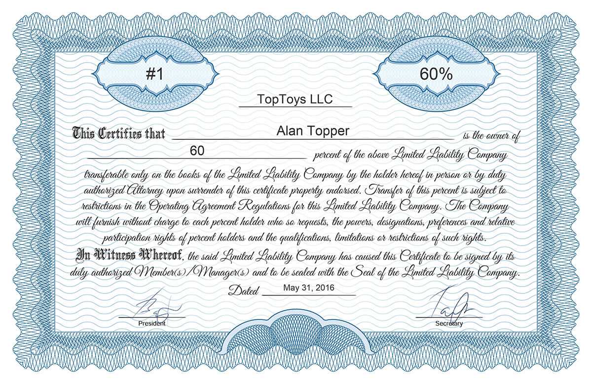 Free Stock Certificate Online Generator Inside Llc Membership Certificate Template Word