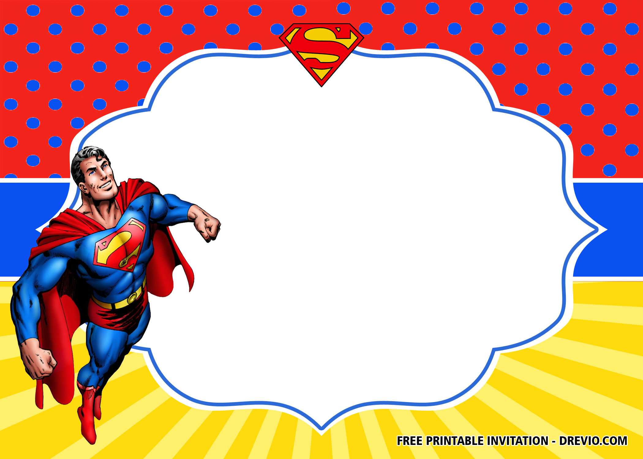 Free Superhero Superman Birthday Invitation Templates – Bagvania Regarding Superhero Birthday Card Template