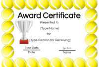 Free Tennis Certificates | Edit Online And Print At Home pertaining to Tennis Certificate Template Free