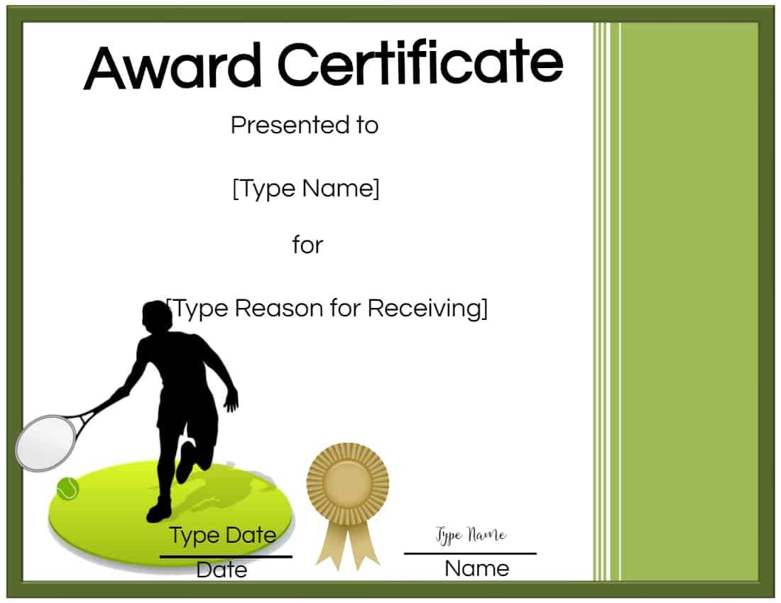 Free Tennis Certificates | Edit Online And Print At Home Pertaining To Walking Certificate Templates