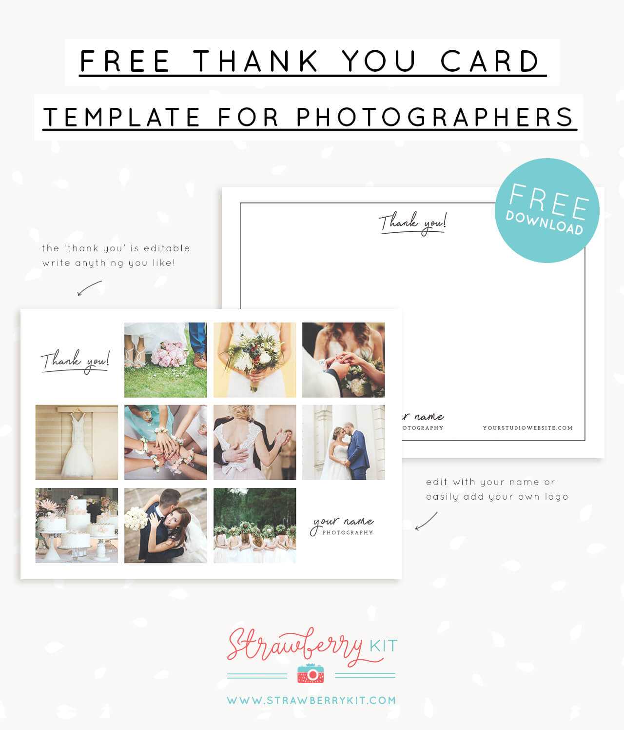 Free Thank You Note Card Template With Collage For Within Thank You Note Card Template