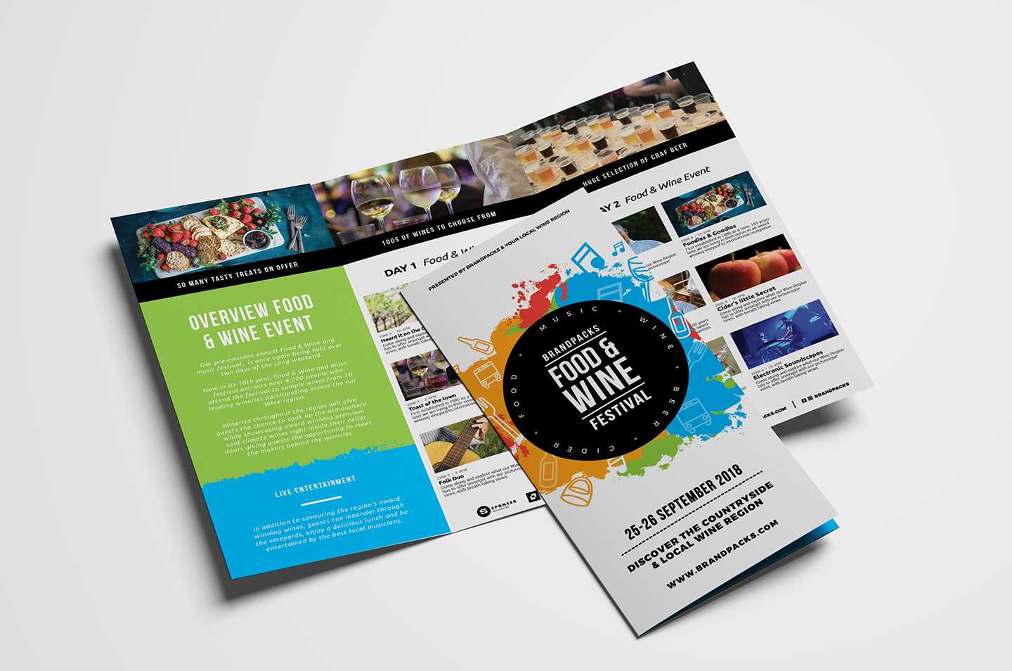 Free Tri Fold Brochure Template For Events & Festivals – Psd Within Wine Brochure Template