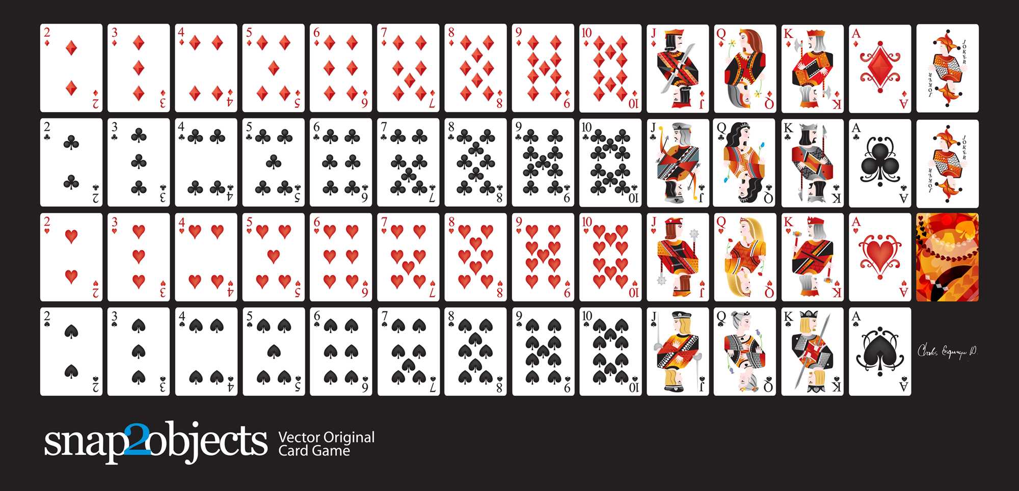 Free Vector Playing Cards Deck – Snap2Objects Regarding Playing Card Design Template