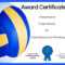 Free Volleyball Certificate | Edit Online And Print At Home Pertaining To Player Of The Day Certificate Template