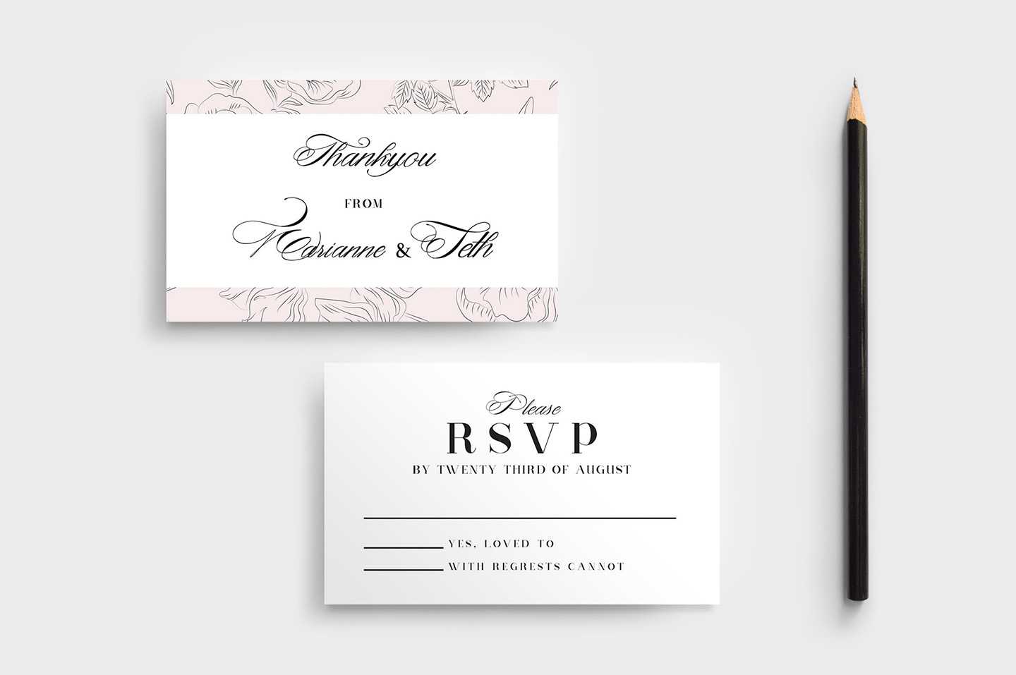 Free Wedding Stationery Templates For Photoshop & Illustrator With Regard To Free Printable Wedding Rsvp Card Templates