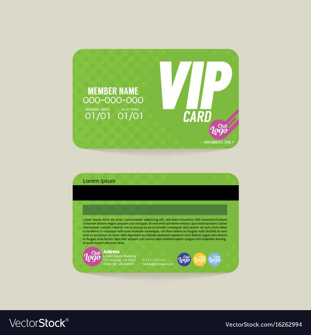 Front And Back Vip Member Card Template In Membership Card Template Free