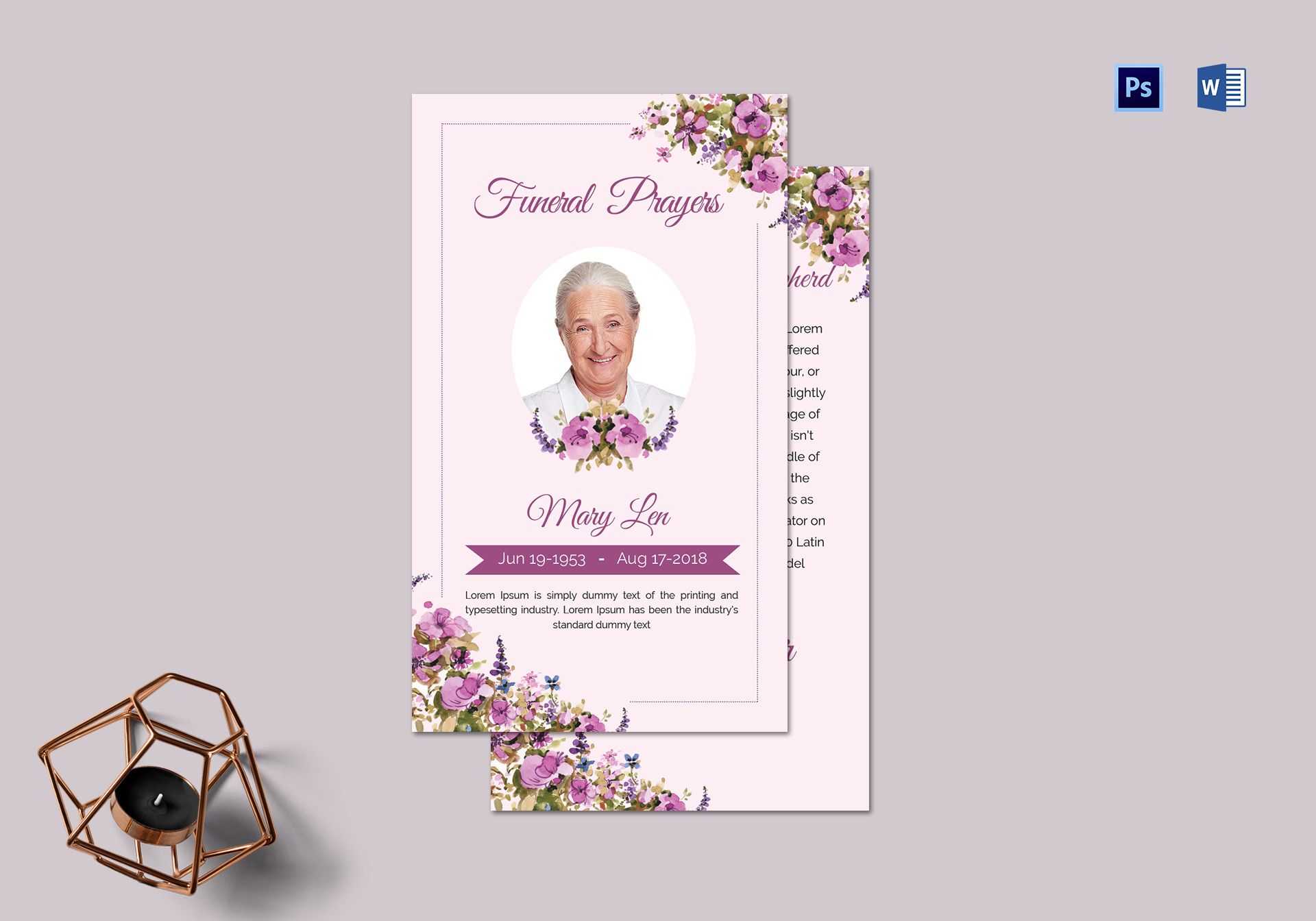 Funeral Prayer Card Template For Loved Ones For Prayer Card Template For Word