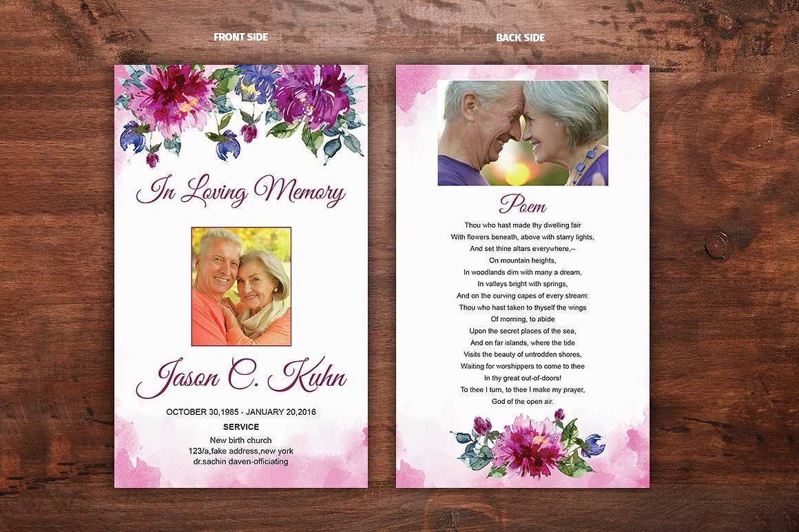 Funeral Prayer Card Template, Memorial Prayer Card Template, Editable Ms  Word & Photoshop Template, Instant Download Within Prayer Card Template For Word
