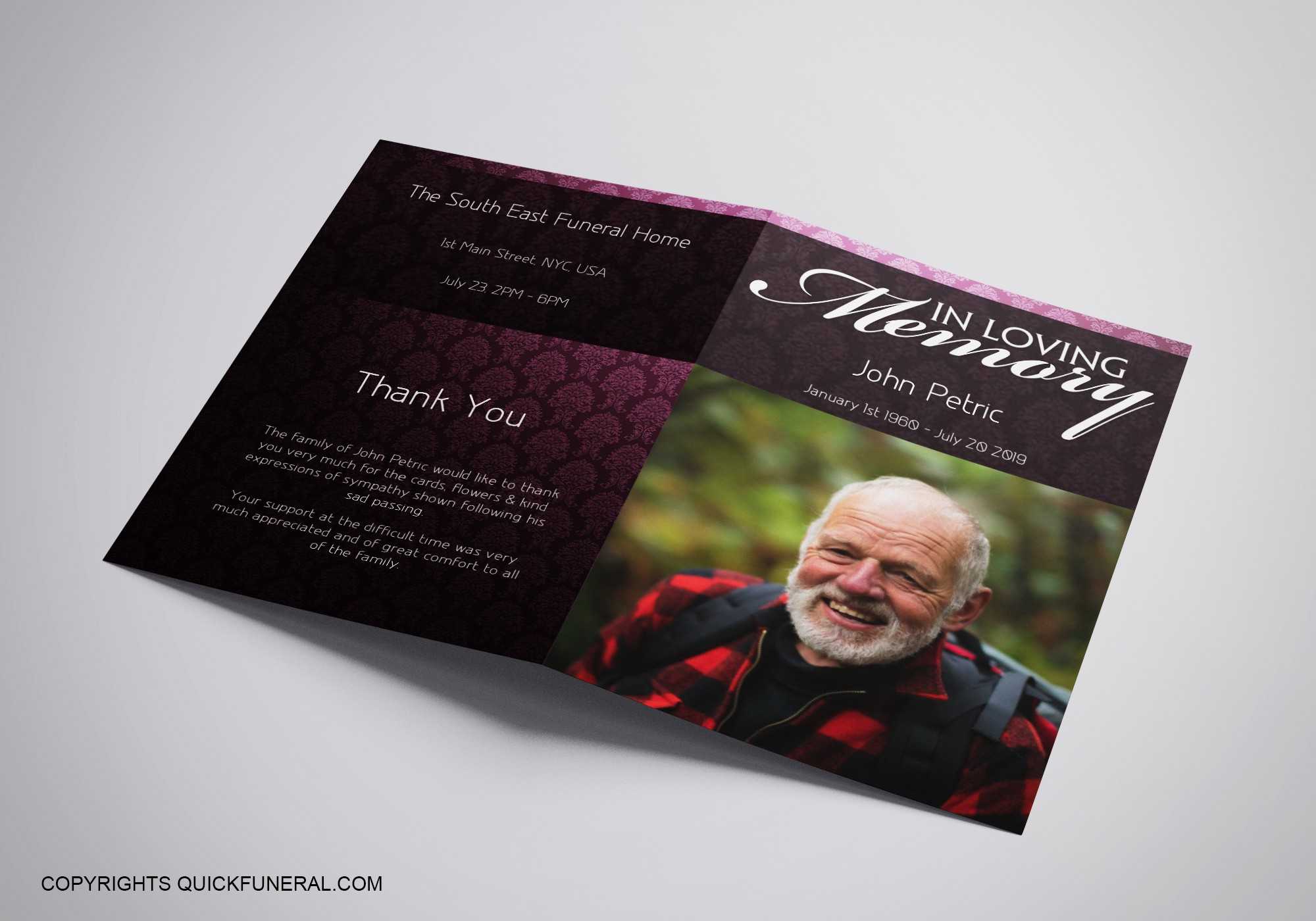 Funeral Program Template – Nitin Chaudhary – Medium Within Memorial Brochure Template