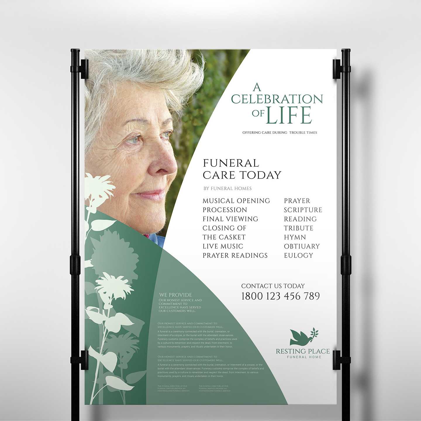 Funeral Service Poster Template – Psd, Ai & Vector – Brandpacks For Memorial Cards For Funeral Template Free
