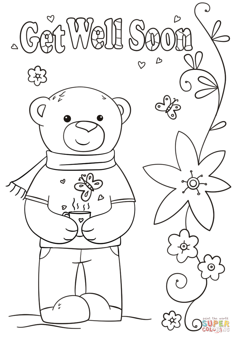 Funny Get Well Soon Coloring Page | Free Printable Coloring Regarding Get Well Soon Card Template