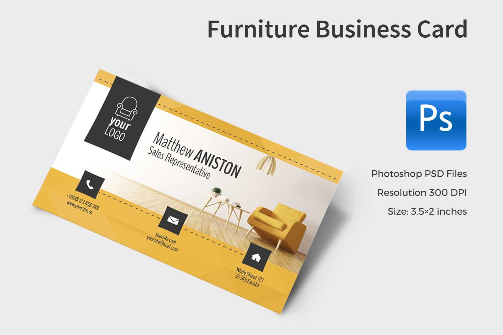 Furniture Business Card In Business Card Templates On With Regard To Business Card Template Size Photoshop