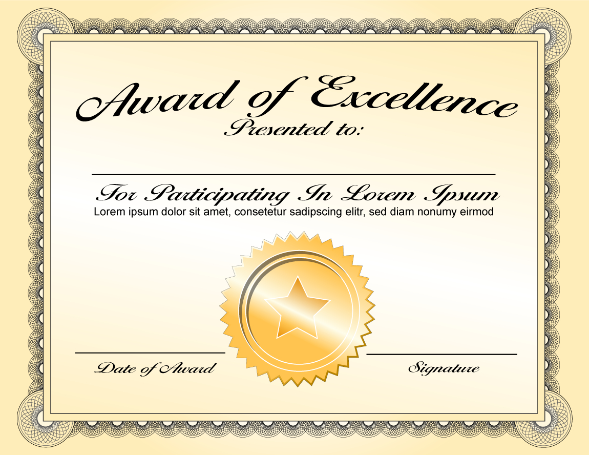 Generic Award Certificate In Vector Format - Trashedgraphics Throughout Generic Certificate Template