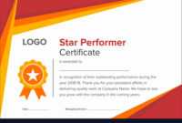 Geometric Red And Gold Star Performer Certificate pertaining to Star Performer Certificate Templates
