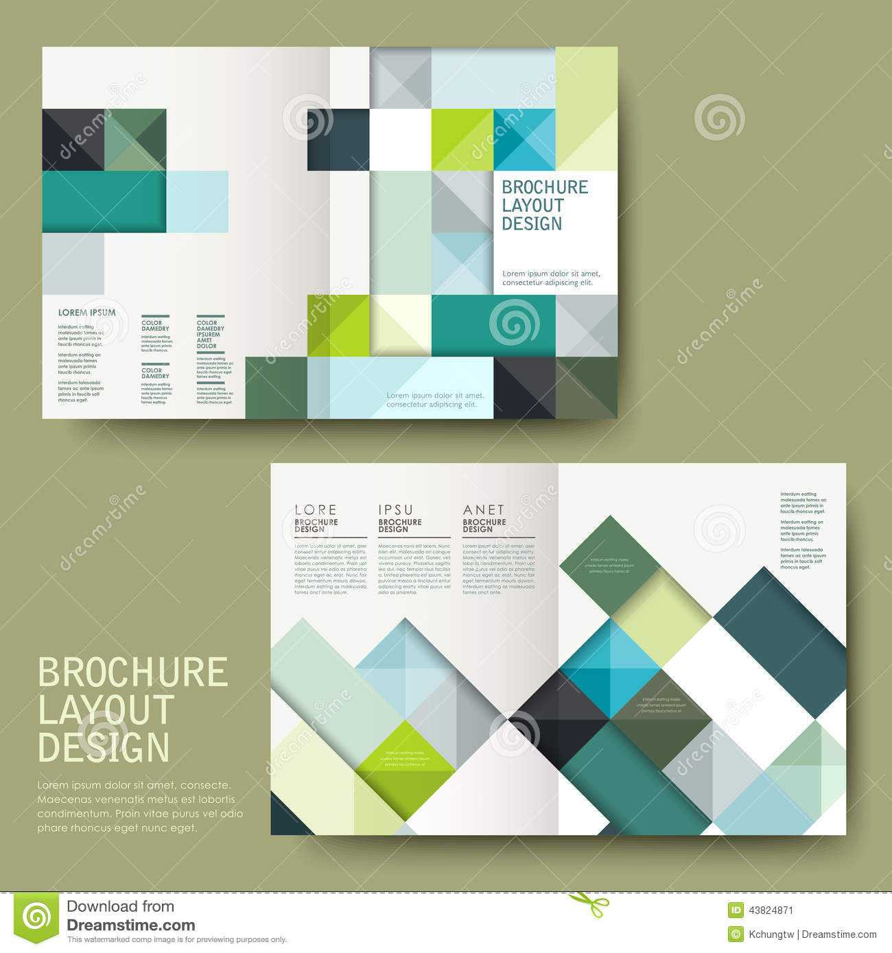 Geometric Style Half Fold Template Brochure Stock Vector Throughout Half Page Brochure Template