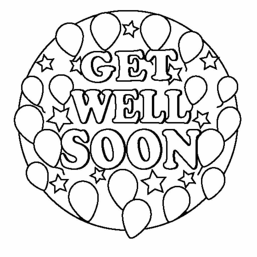 Get Well Soon Card Coloring Pages With Regard To Get Well Soon Card Template
