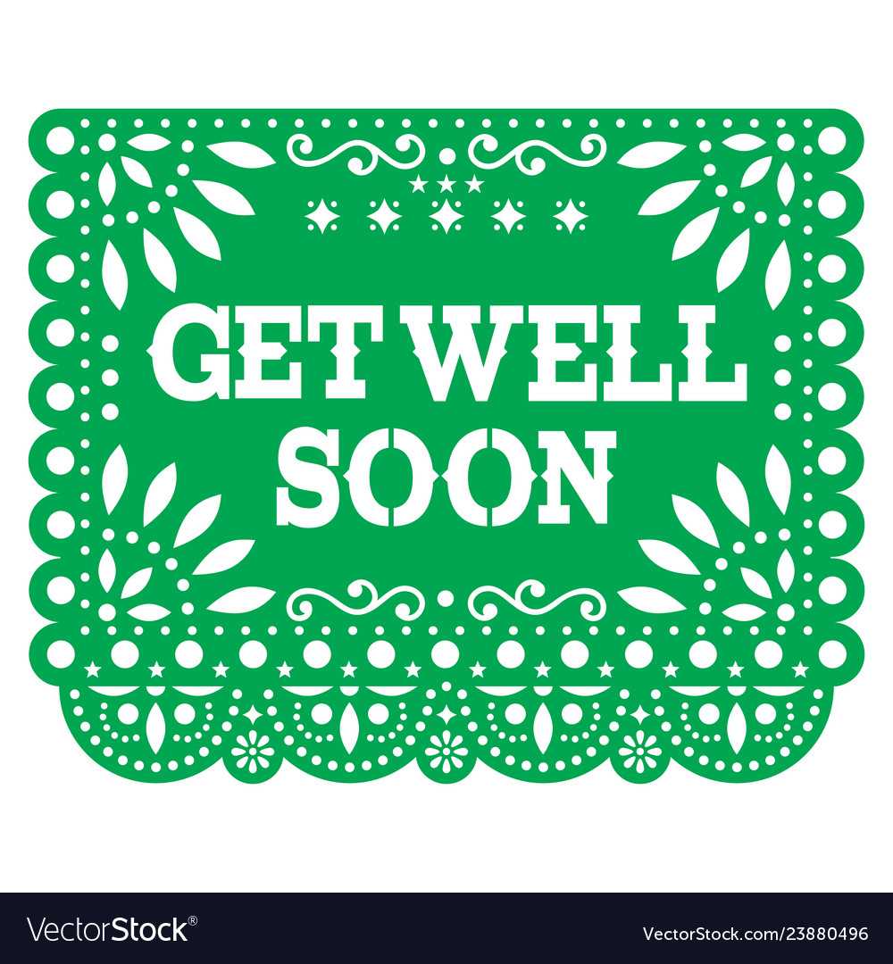 Get Well Soon Papel Picado Greeting Card Inside Get Well Card Template