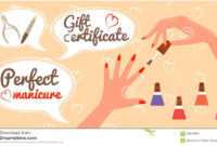Gift Certificate Perfect Manicure Nail Salon Stock Vector with Nail Gift Certificate Template Free