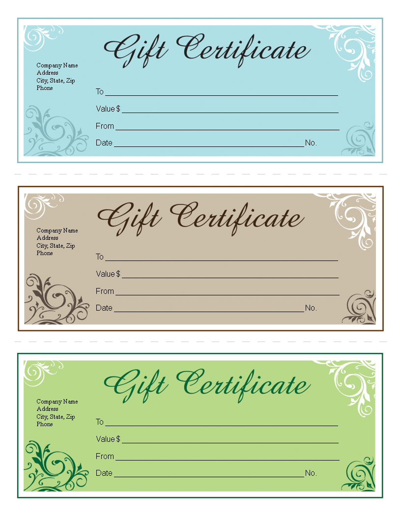 Gift Certificate Template Free Editable | Templates At Inside Company Gift Certificate Template